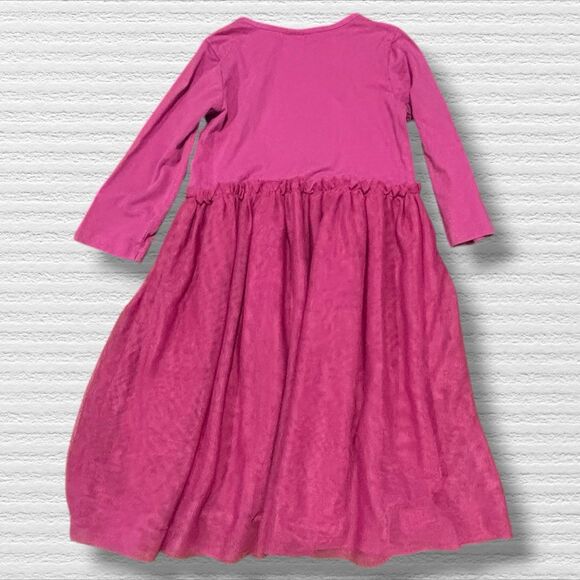 Hanna Andersson Magenta Tulle Skirt Dress Long Sleeve Size 8 - Picture 2 of 3